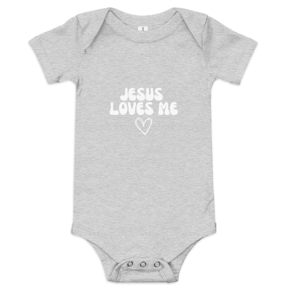 "Jesus Loves Me" Baby short sleeve one piece