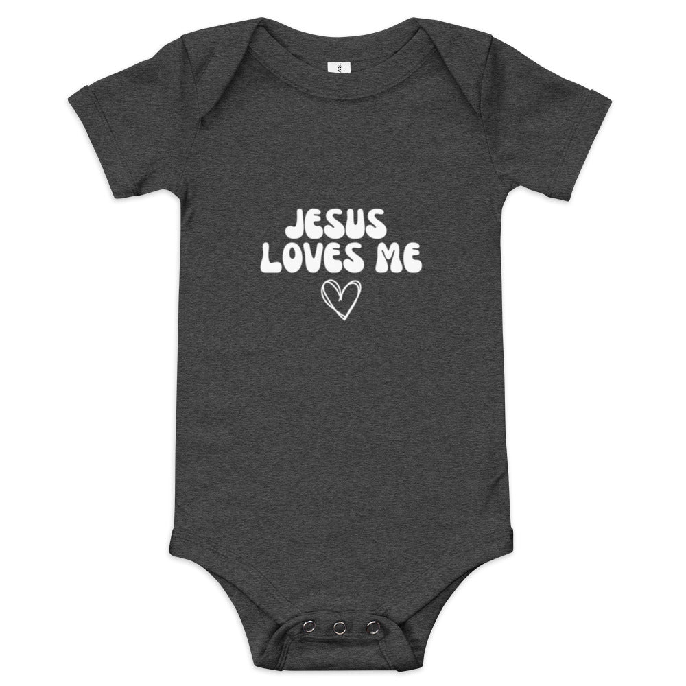 "Jesus Loves Me" Baby short sleeve one piece