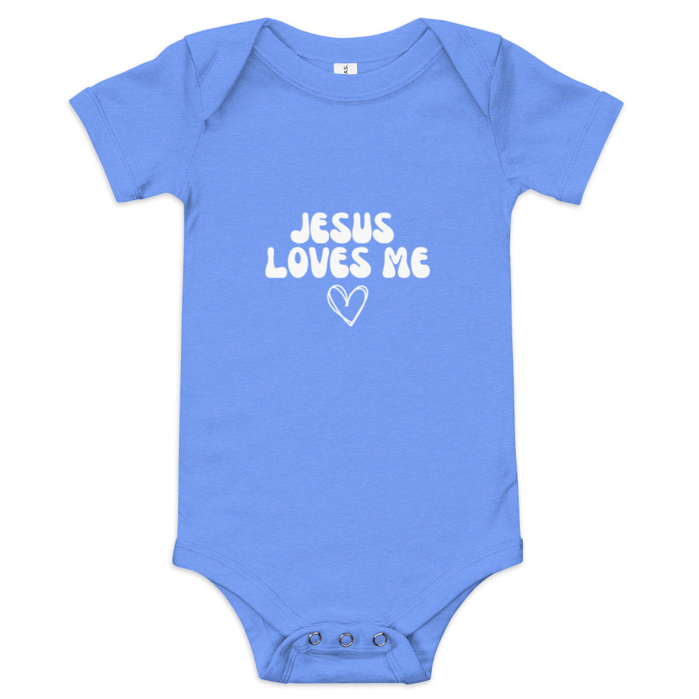 "Jesus Loves Me" Baby short sleeve one piece