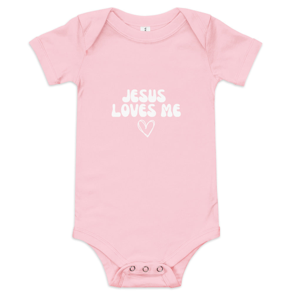 "Jesus Loves Me" Baby short sleeve one piece