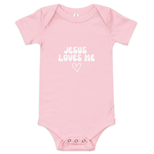 "Jesus Loves Me" Baby short sleeve one piece