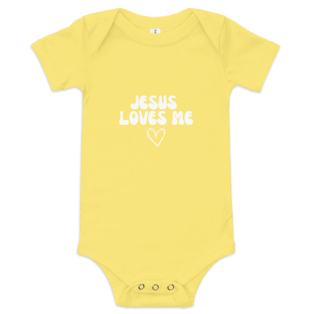 "Jesus Loves Me" Baby short sleeve one piece